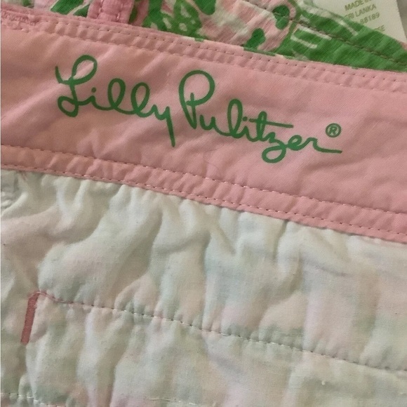 Lilly Pulitzer Sz 10 Callahan Butterfly Print Shorts Pink Green 100% Cotton - Picture 6 of 6